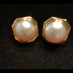 Mabe Pearl Earrings 14k Gold
